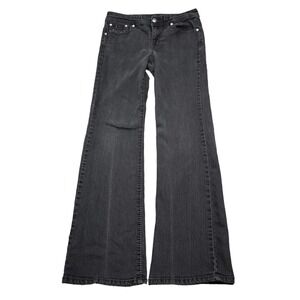 Style Co Pants Womens 4 Black Mid Rise 5 Pocket Design Flare Leg Premium Jeans